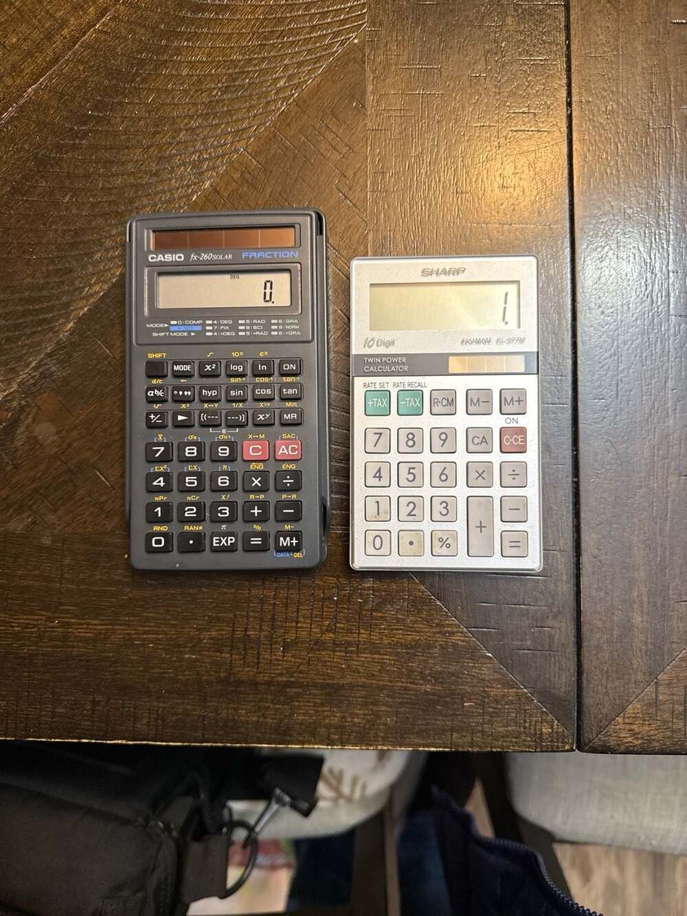 Lot of 2 Calculators: Casio fx-260SOLAR Scientific & Sharp EL-377M 10-Digit